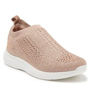 Lauren Lorraine Carin Rose Gold Slip-On Knit Sneakers